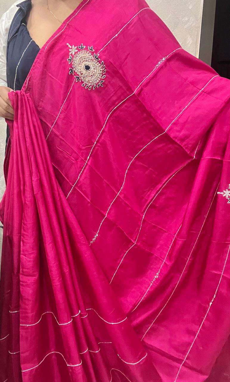 Sara Pink Embroided Saree | Swathi Nanda Sarees