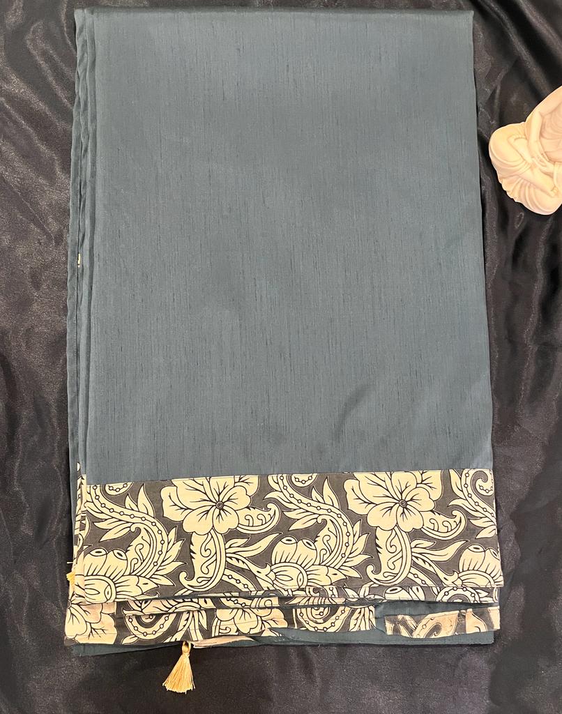 Grey Designer Kalamkari Silk Cotton Saree | Swathi Nanda Sarees