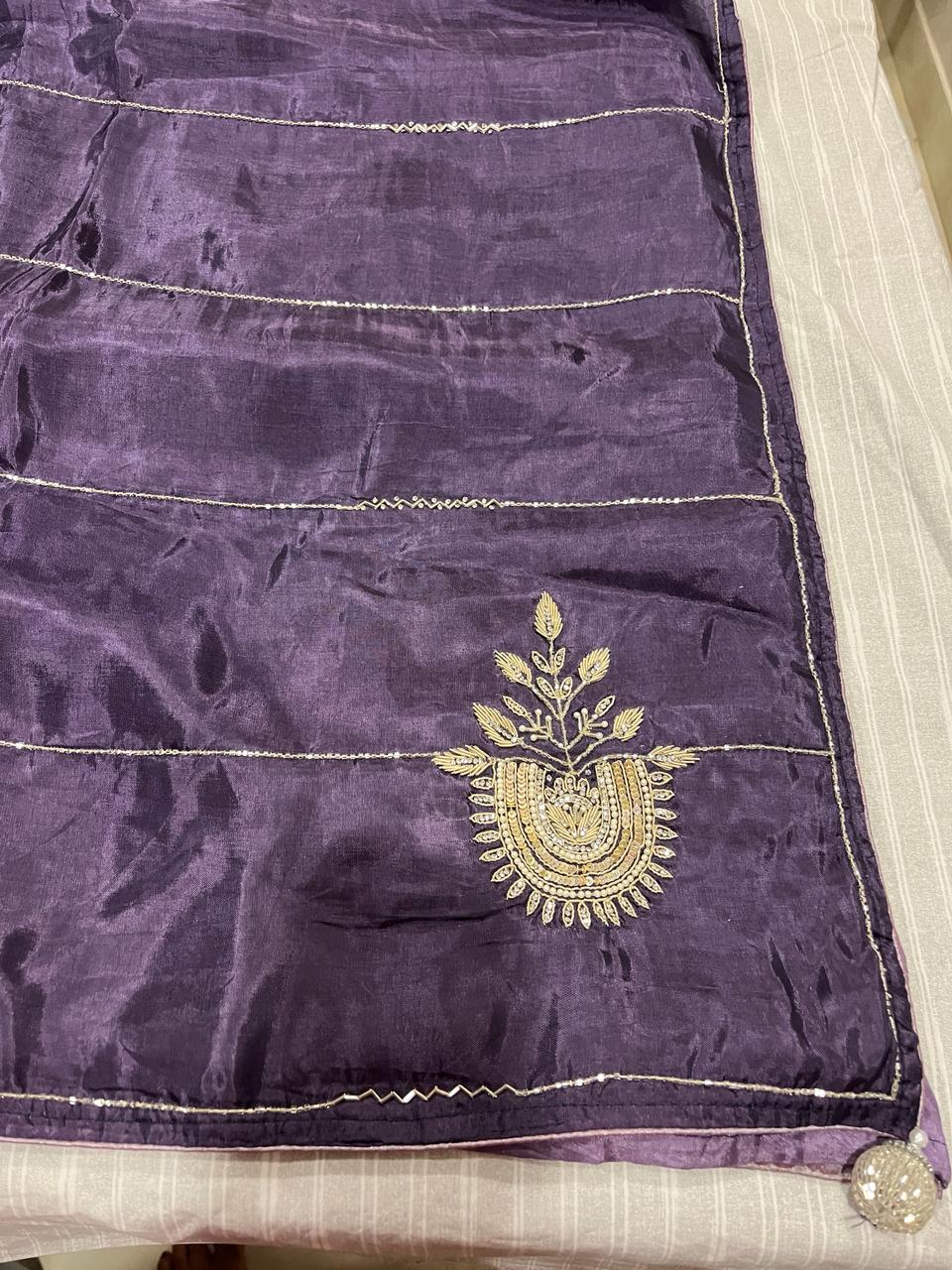 Sara Violet Embroided Saree | Swathi Nanda Sarees