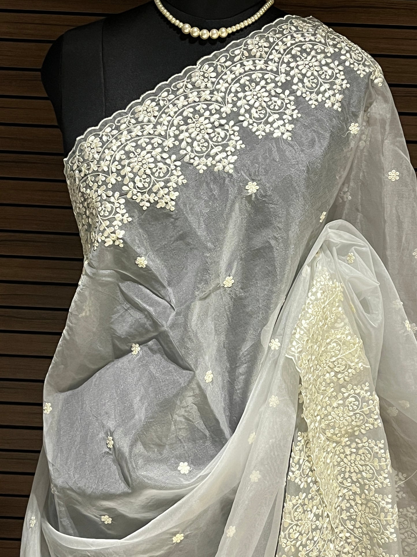 Maya Grey Organza Saree | Swathi Nanda Sarees