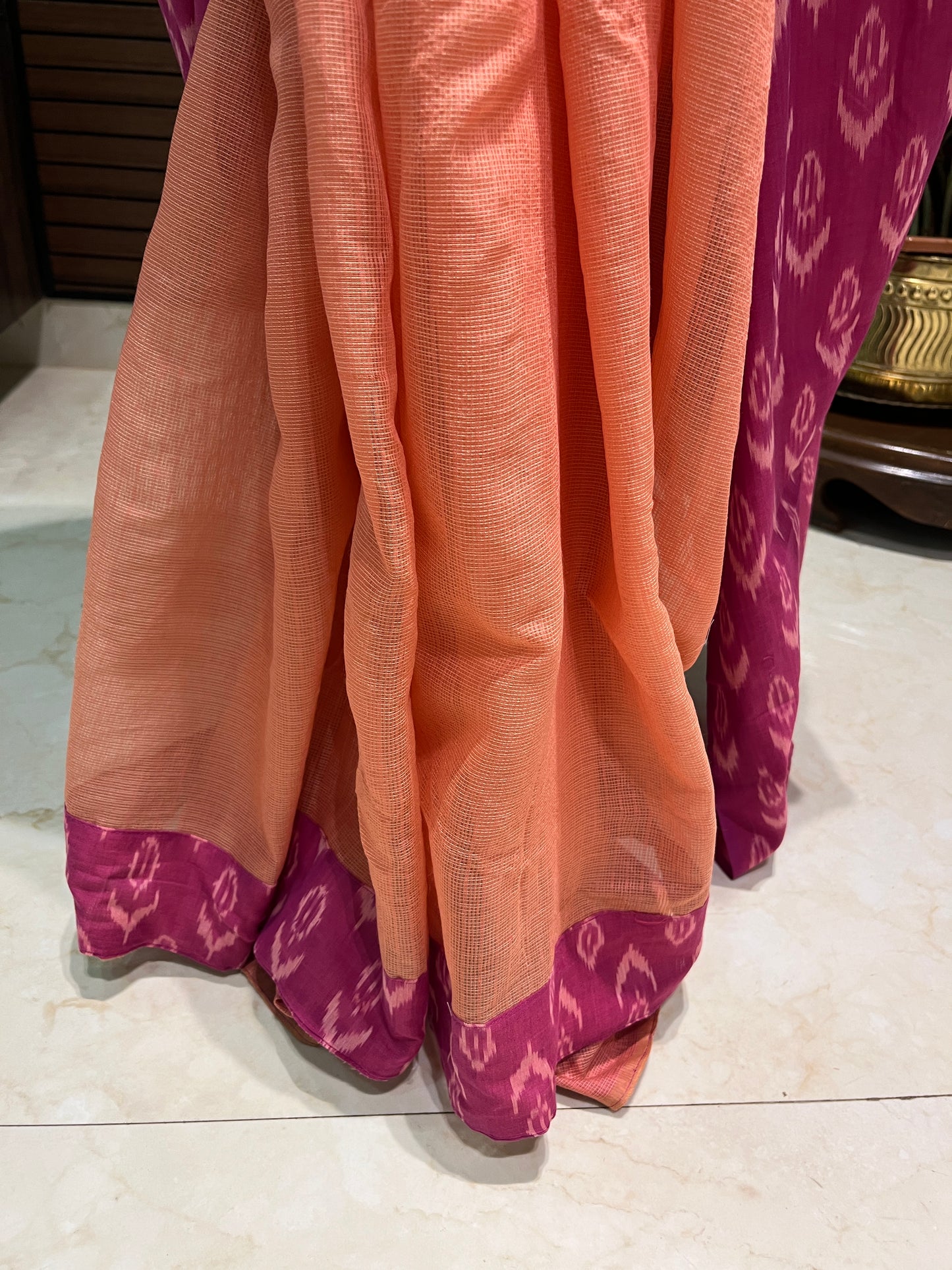 Pink Ikkat Designer Cotton Saree | Swathi Nanda Sarees