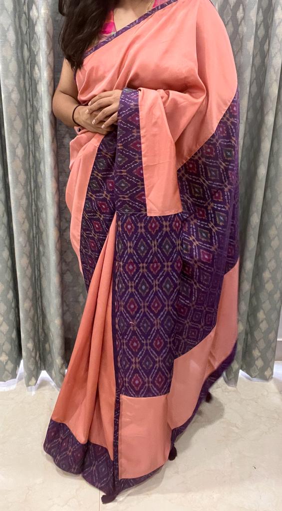 Pink and Purple pochampally Ikkat Designer Saree | Swathi Nanda Sarees