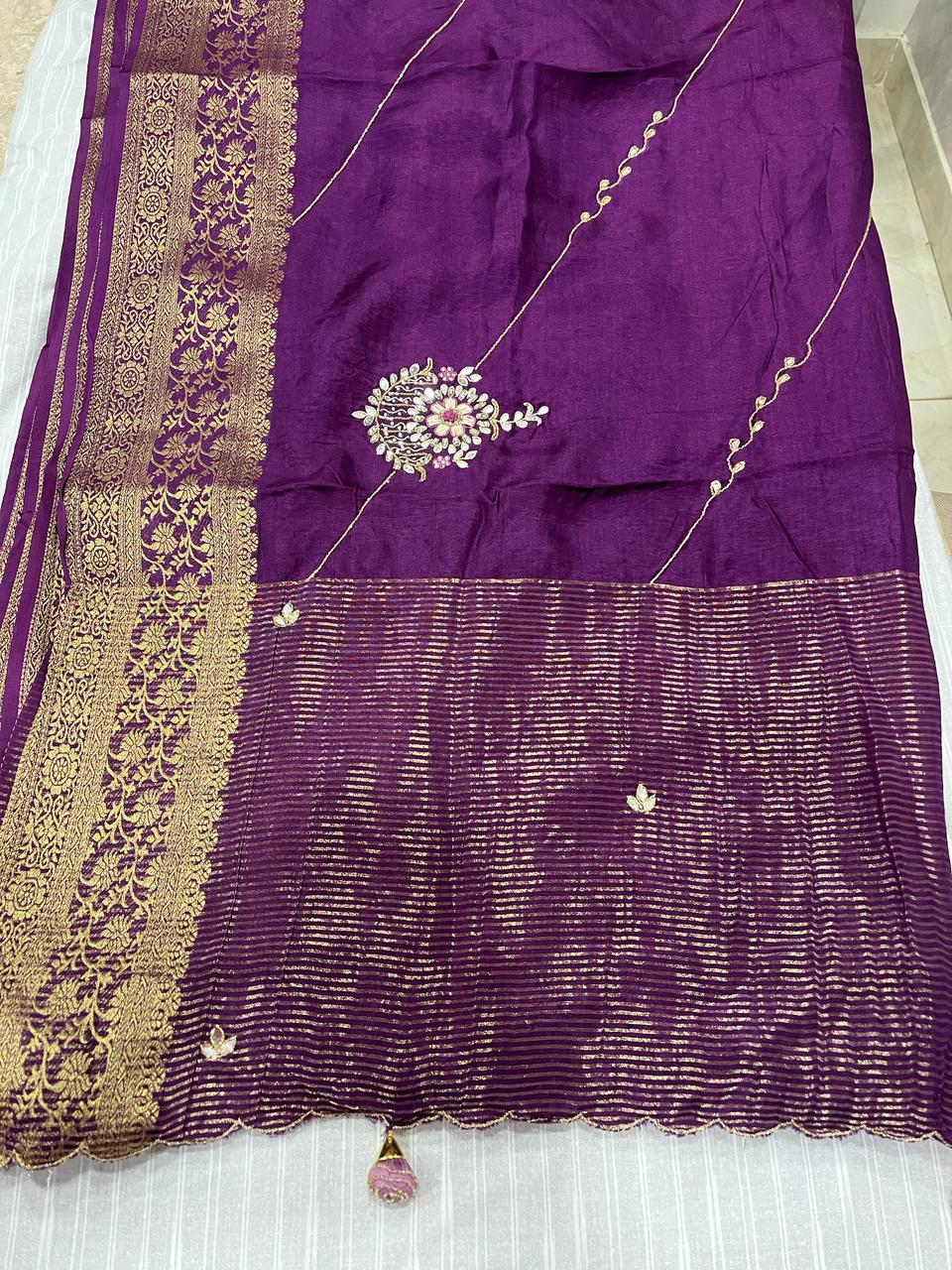 Sara Purple Embroided Saree | Swathi Nanda Sarees
