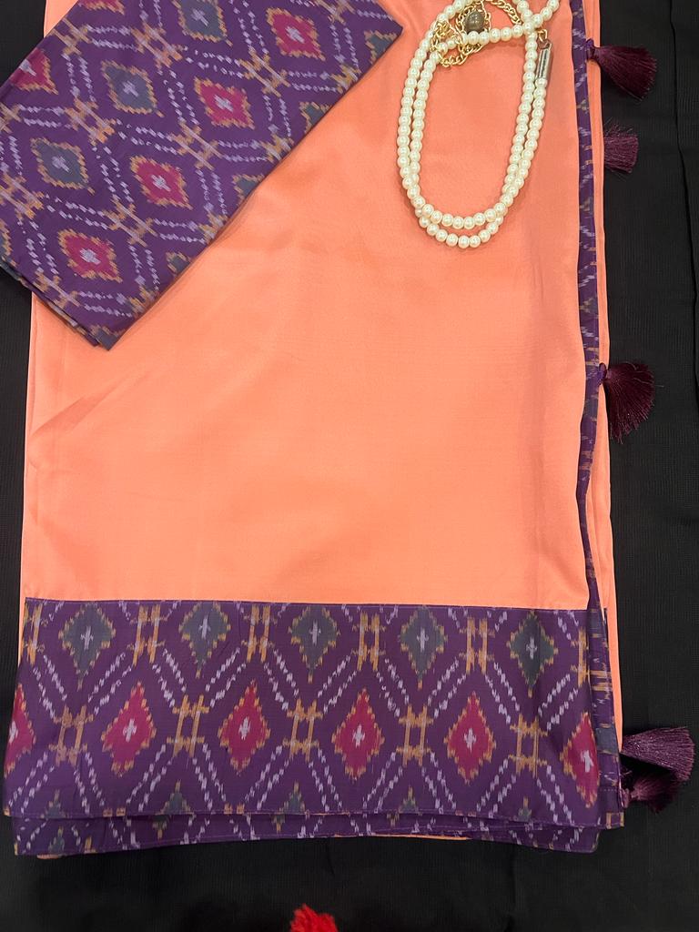 Pink and Purple pochampally Ikkat Designer Saree | Swathi Nanda Sarees