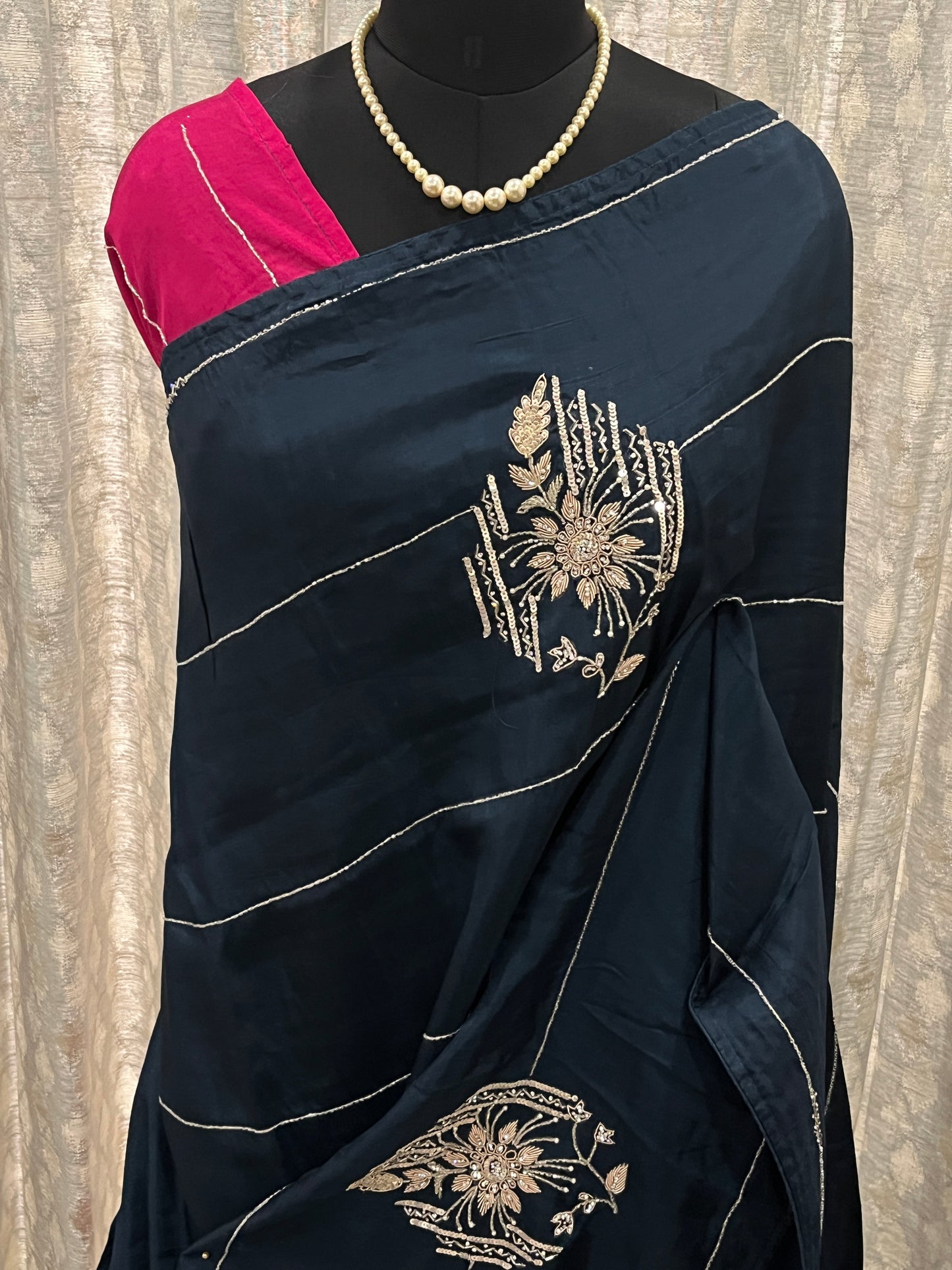Sara Teal Green Embroided Saree | Swathi Nanda Sarees