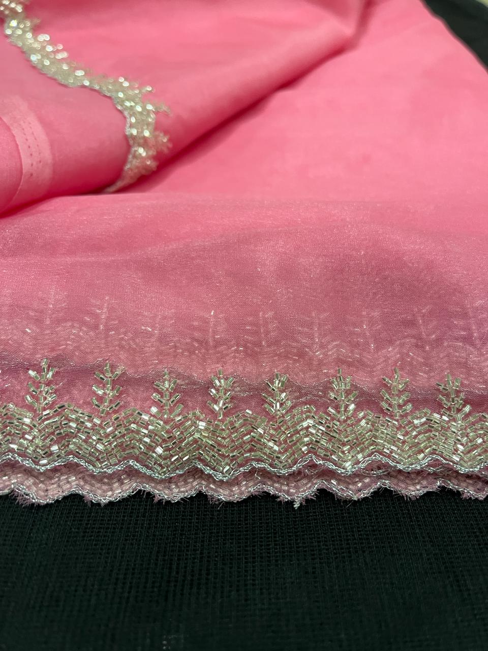 Pink Organza Saree | Swathi Nanda Sarees
