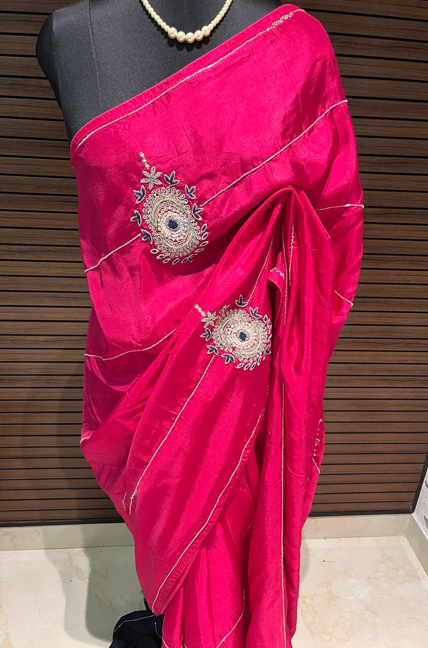 Sara Pink Embroided Saree | Swathi Nanda Sarees