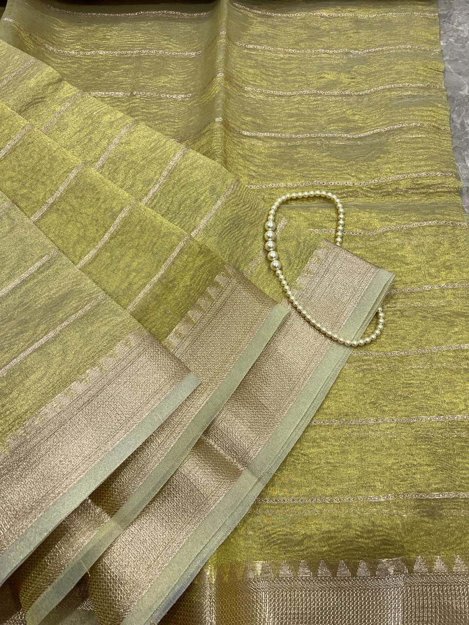 Green Tissue Banarasi Saree | Swathi Nanda Sarees