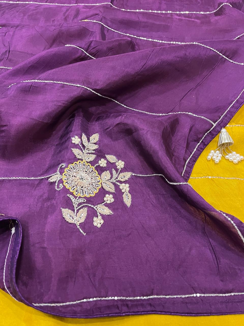 Sara Purple Embroided Saree | Swathi Nanda Sarees