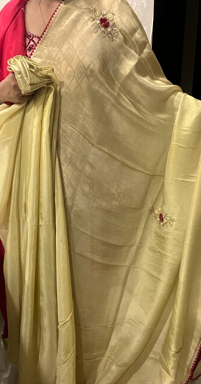 Sara Cream Embroided Saree | Swathi Nanda Sarees