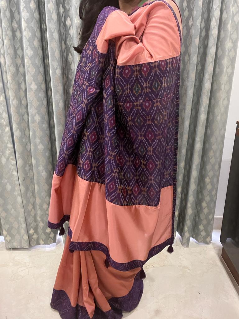 Pink and Purple pochampally Ikkat Designer Saree | Swathi Nanda Sarees