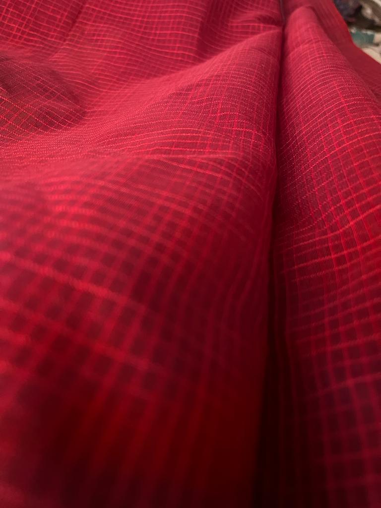 Cream and Maroon Cotton Designer Kalamkari Saree | Swathi Nanda Sarees
