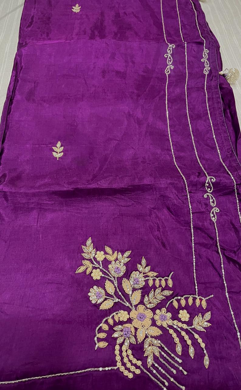 Sara Purple Embroided Saree | Swathi Nanda Sarees