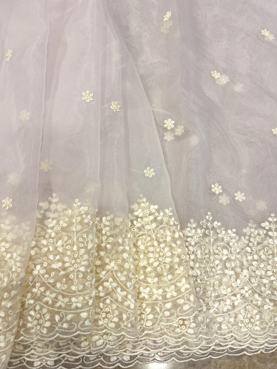 light pink Organza Saree