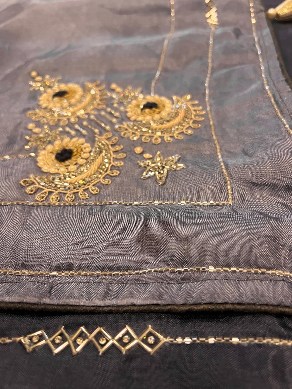 Sara Lavender Embroided Saree | Swathi Nanda Sarees