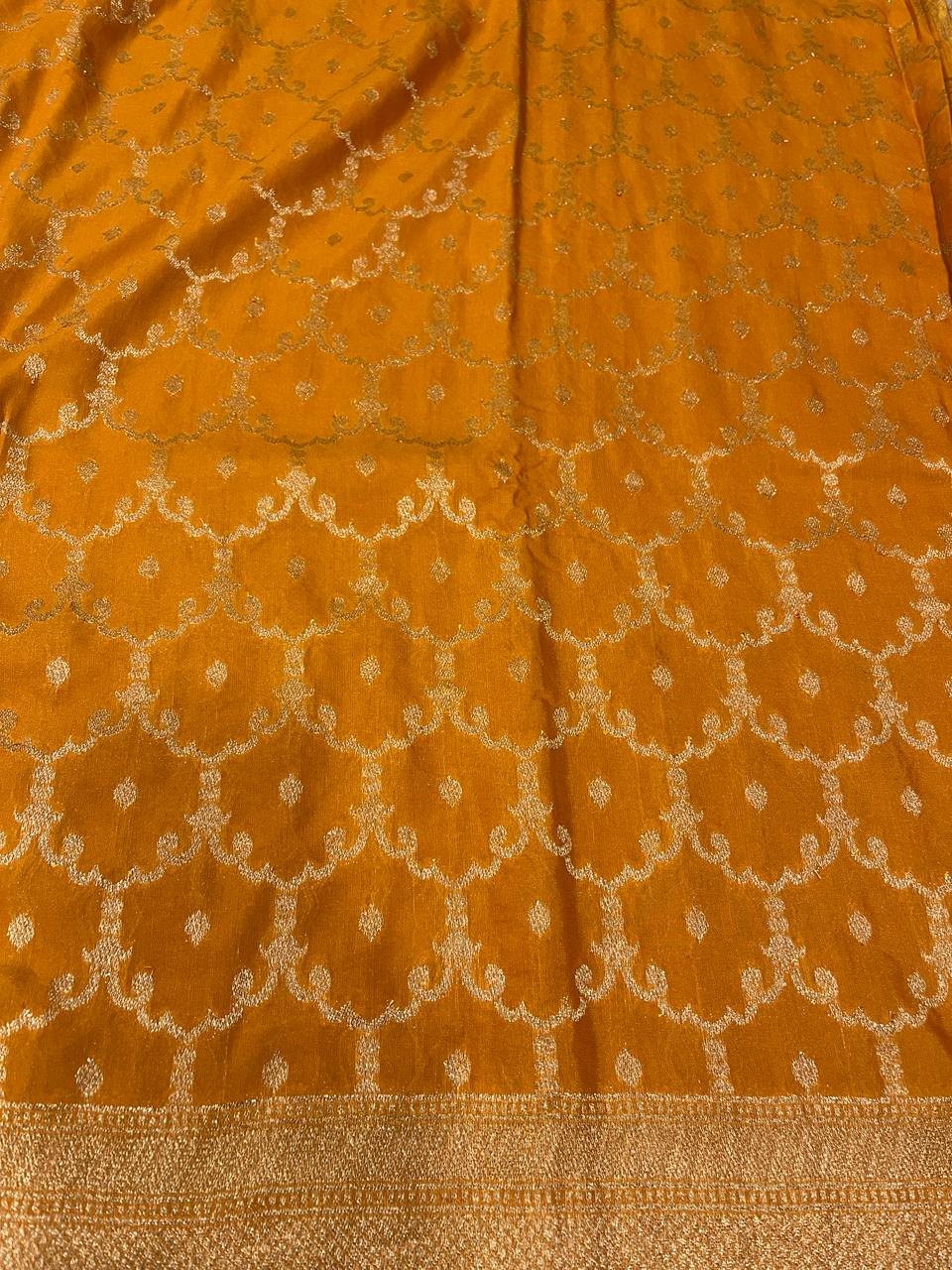 Mustard Banarasi Saree