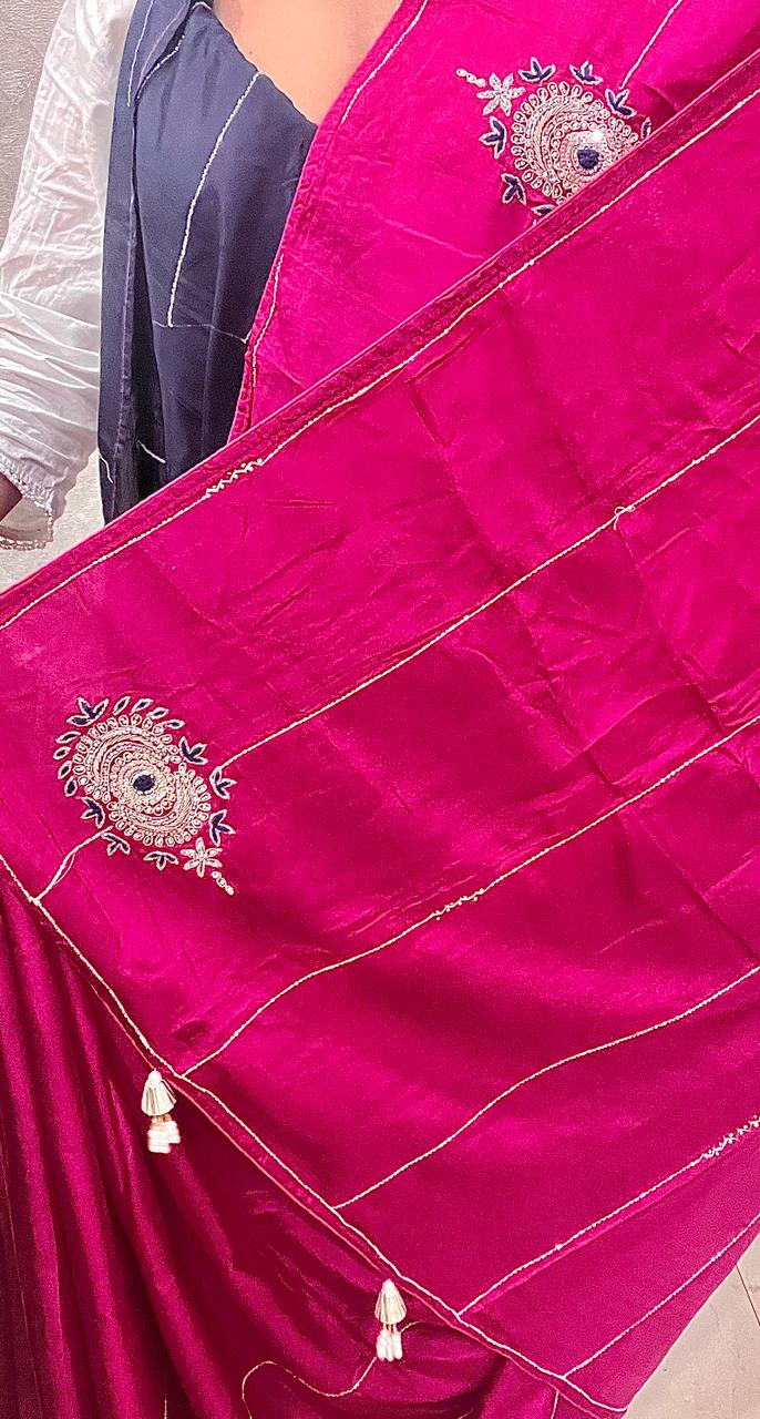 Sara Pink Embroided Saree | Swathi Nanda Sarees