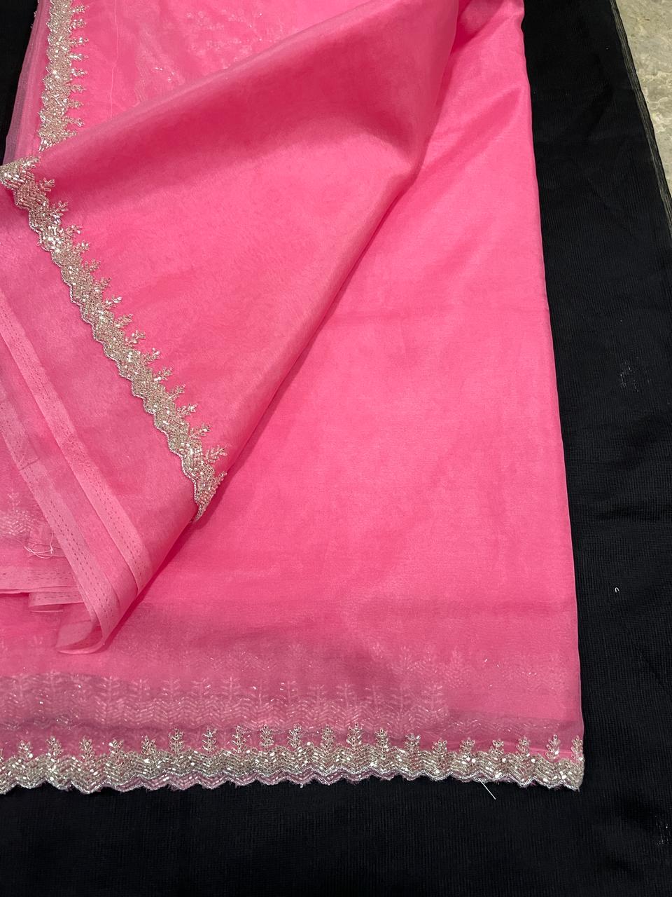Pink Organza Saree | Swathi Nanda Sarees