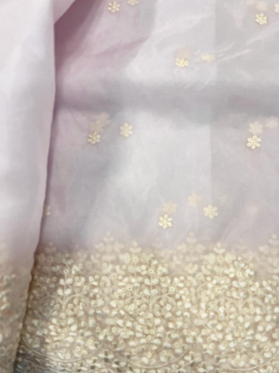 light pink Organza Saree