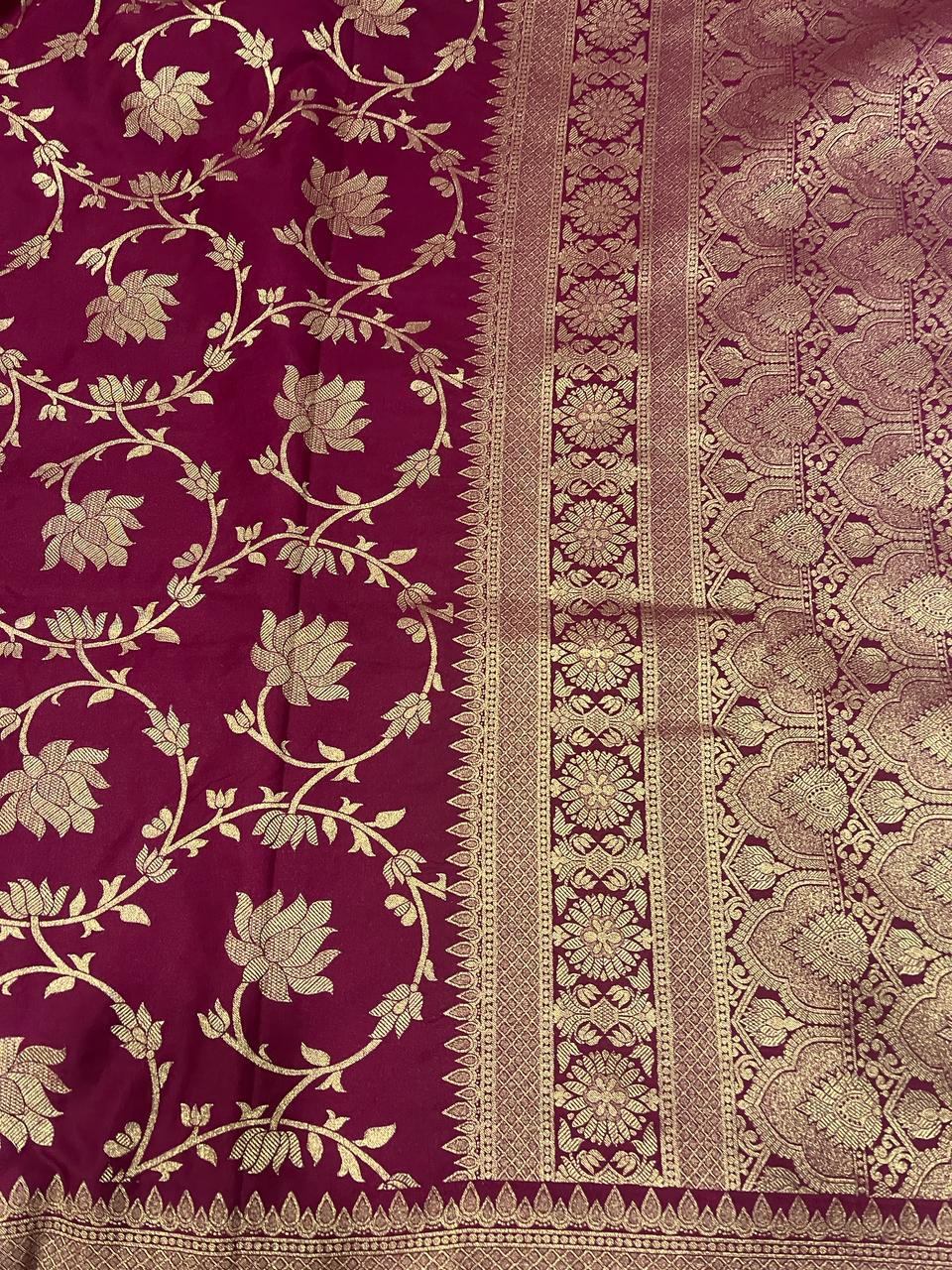 Maroon Banarasi Saree