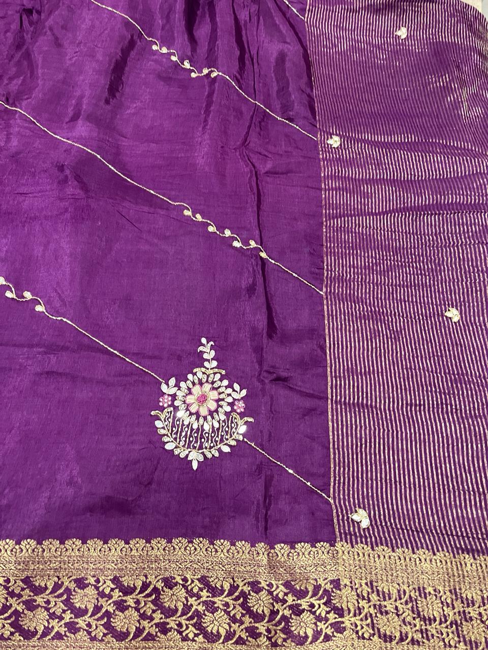 Sara Purple Embroided Saree | Swathi Nanda Sarees