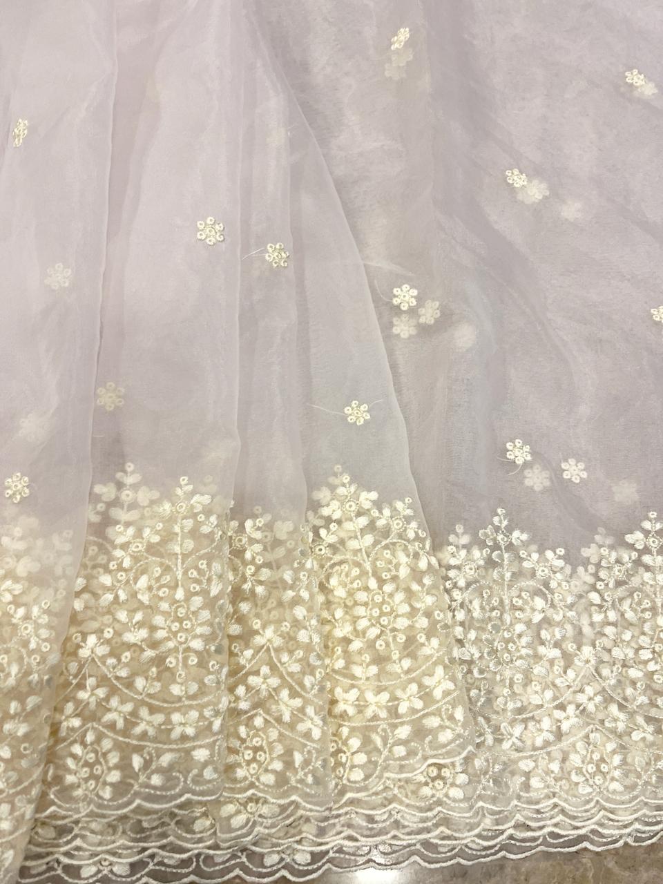 light pink Organza Saree