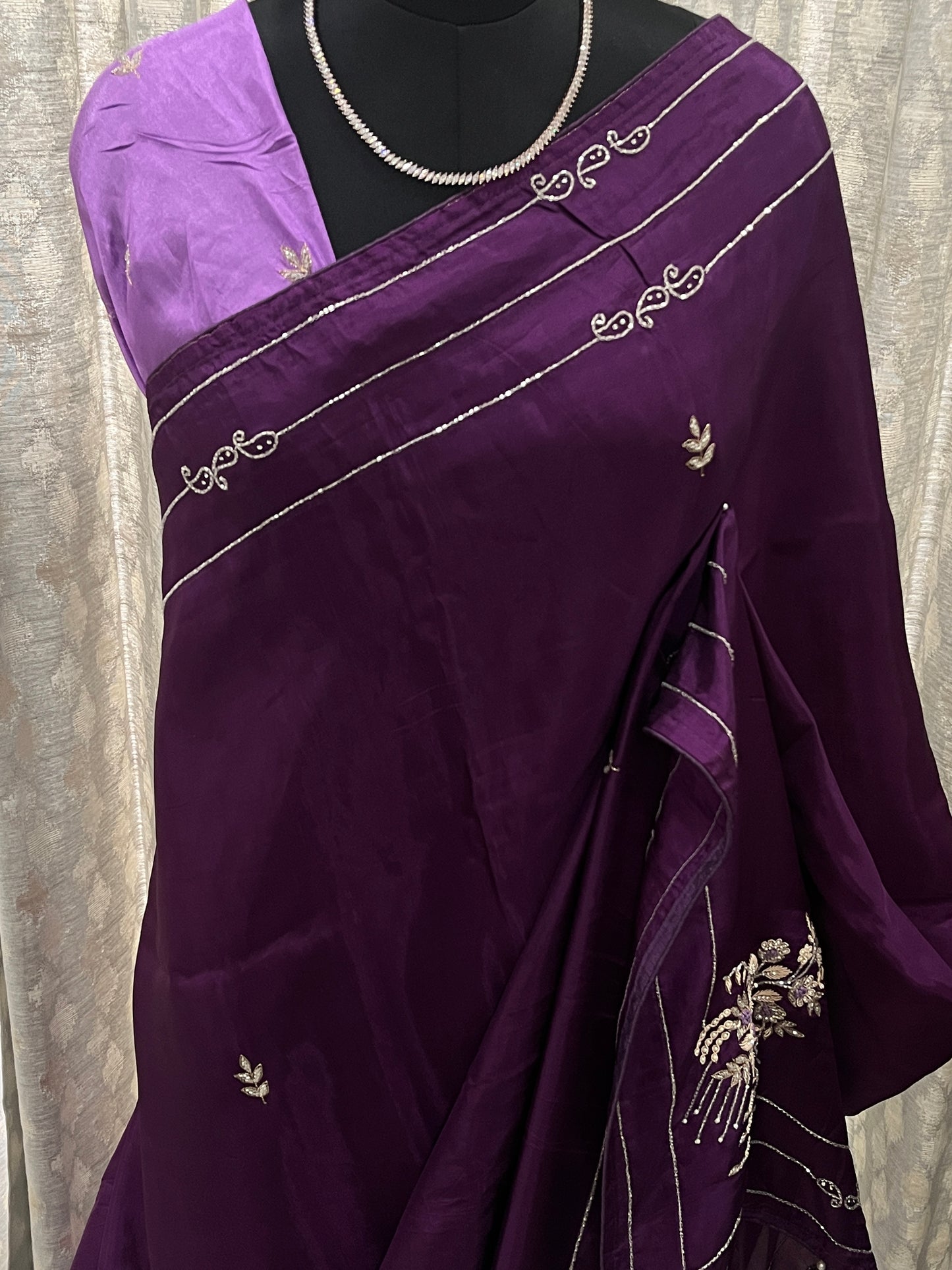 Sara Purple Embroided Saree | Swathi Nanda Sarees