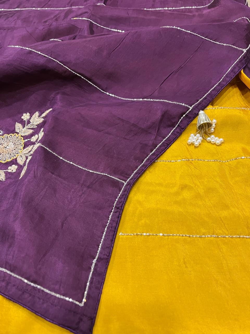 Sara Purple Embroided Saree | Swathi Nanda Sarees