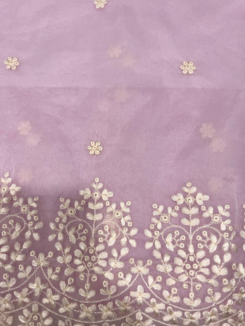 Lavender Organza Saree