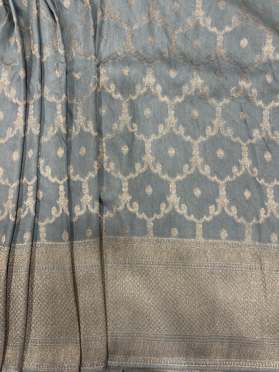 Grey Banarasi Saree