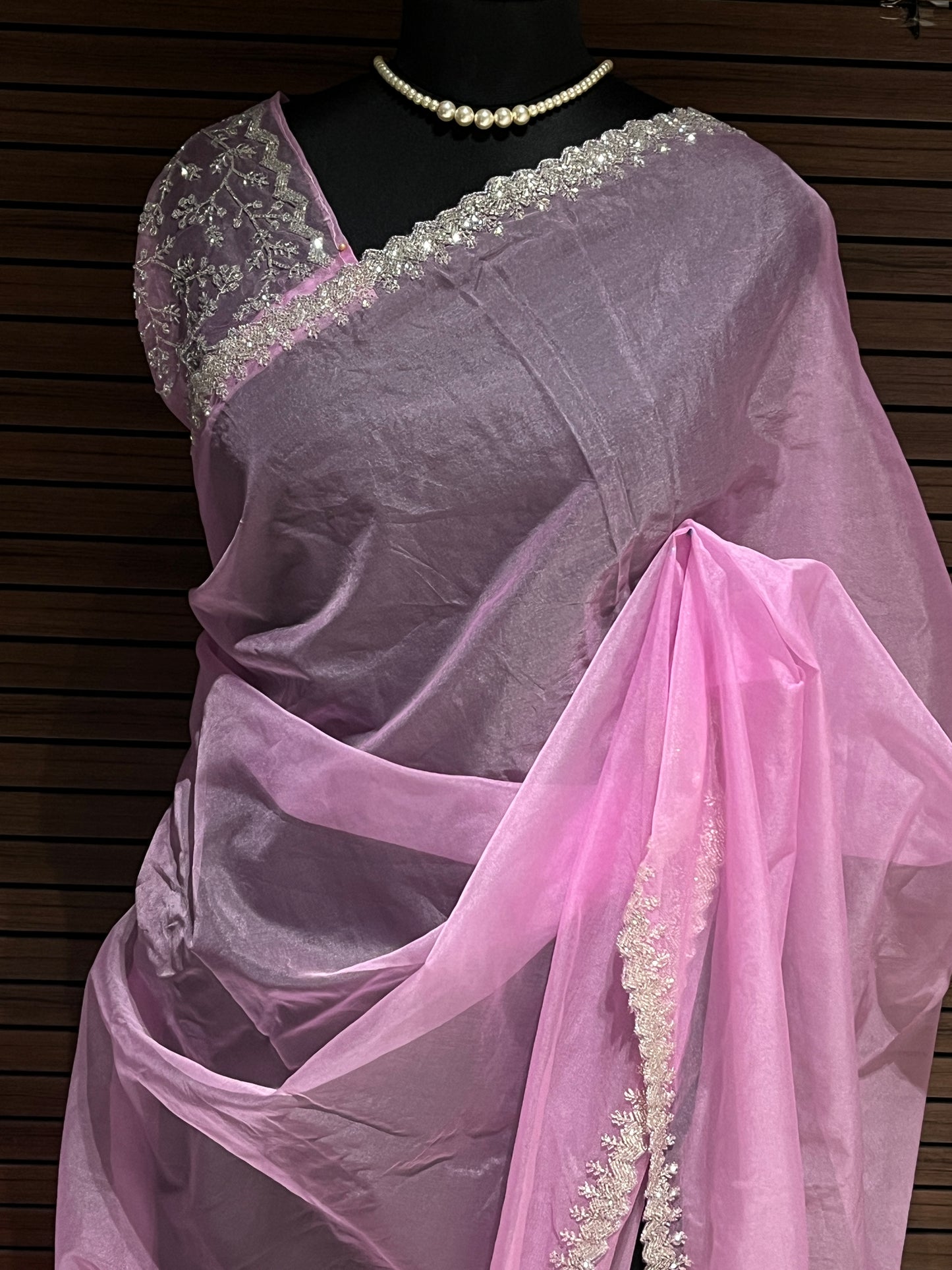 Candy Pink Organza Saree | Swathi Nanda Sarees