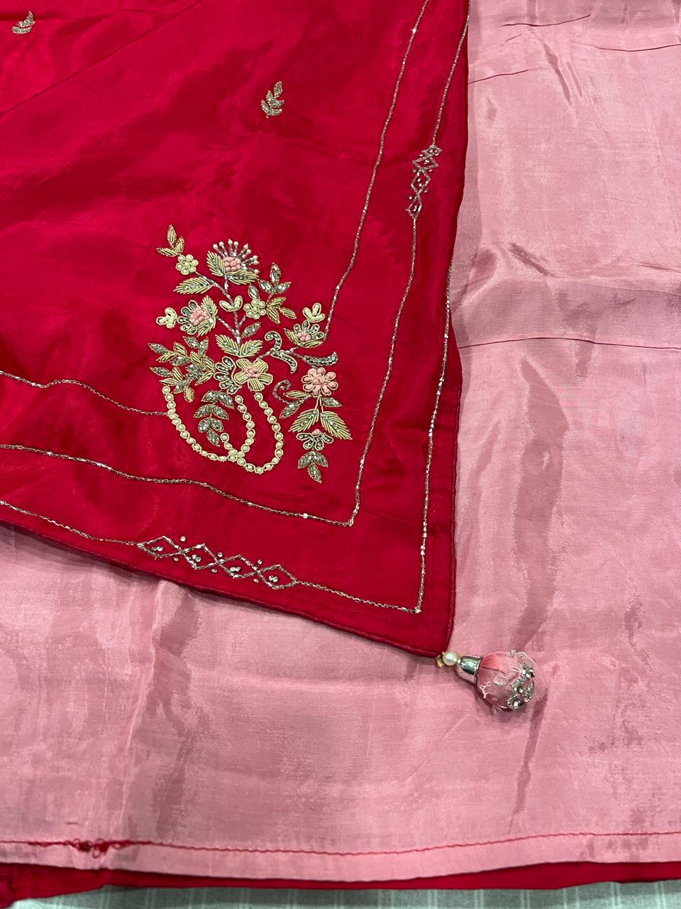 Sara Red Embroided Saree | Swathi Nanda Sarees