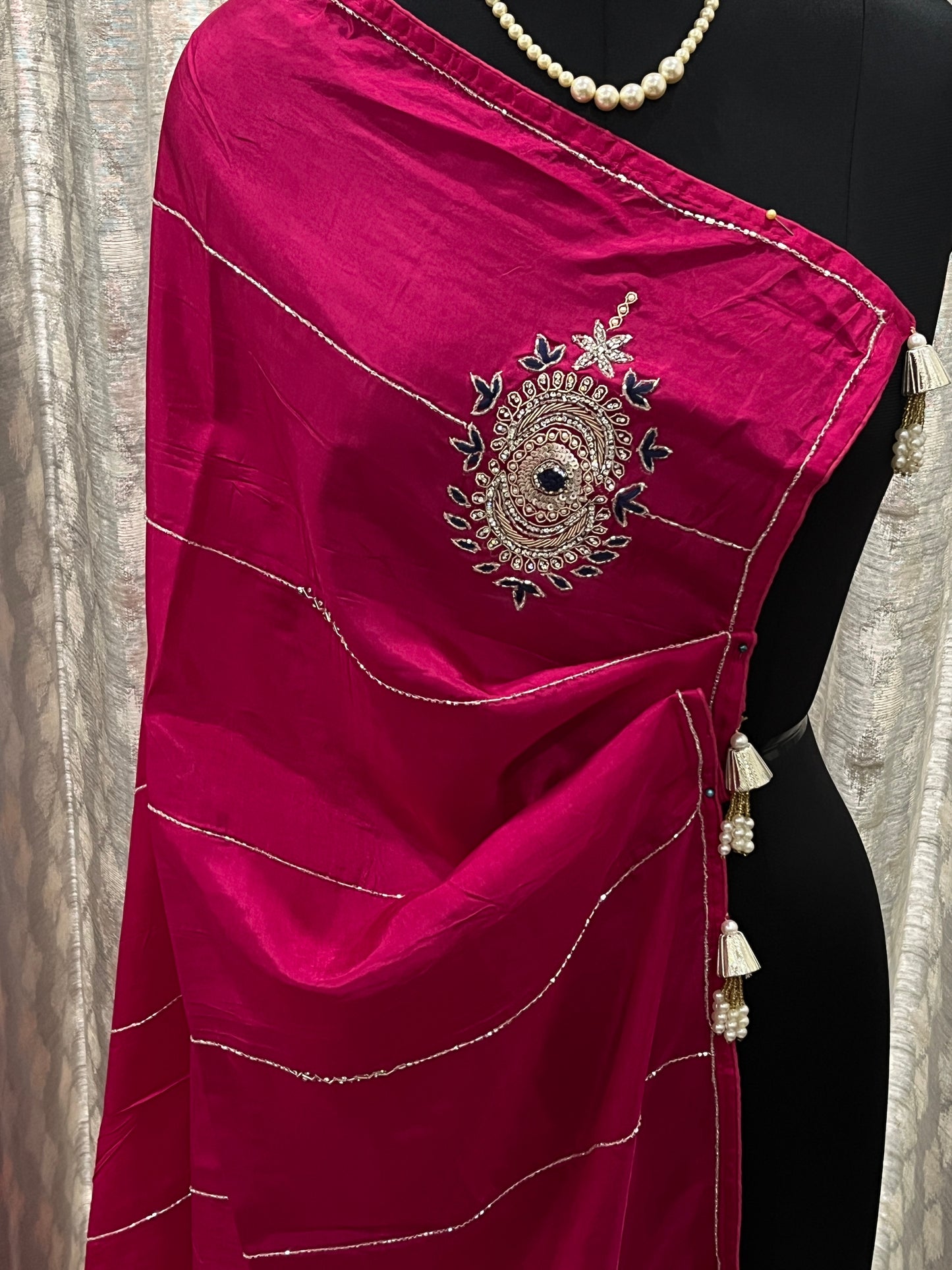 Sara Pink Embroided Saree | Swathi Nanda Sarees