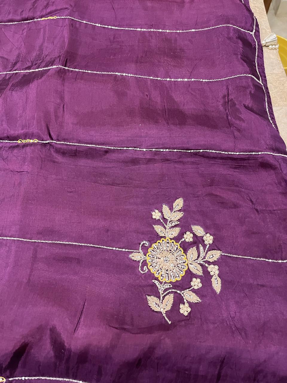 Sara Purple Embroided Saree | Swathi Nanda Sarees