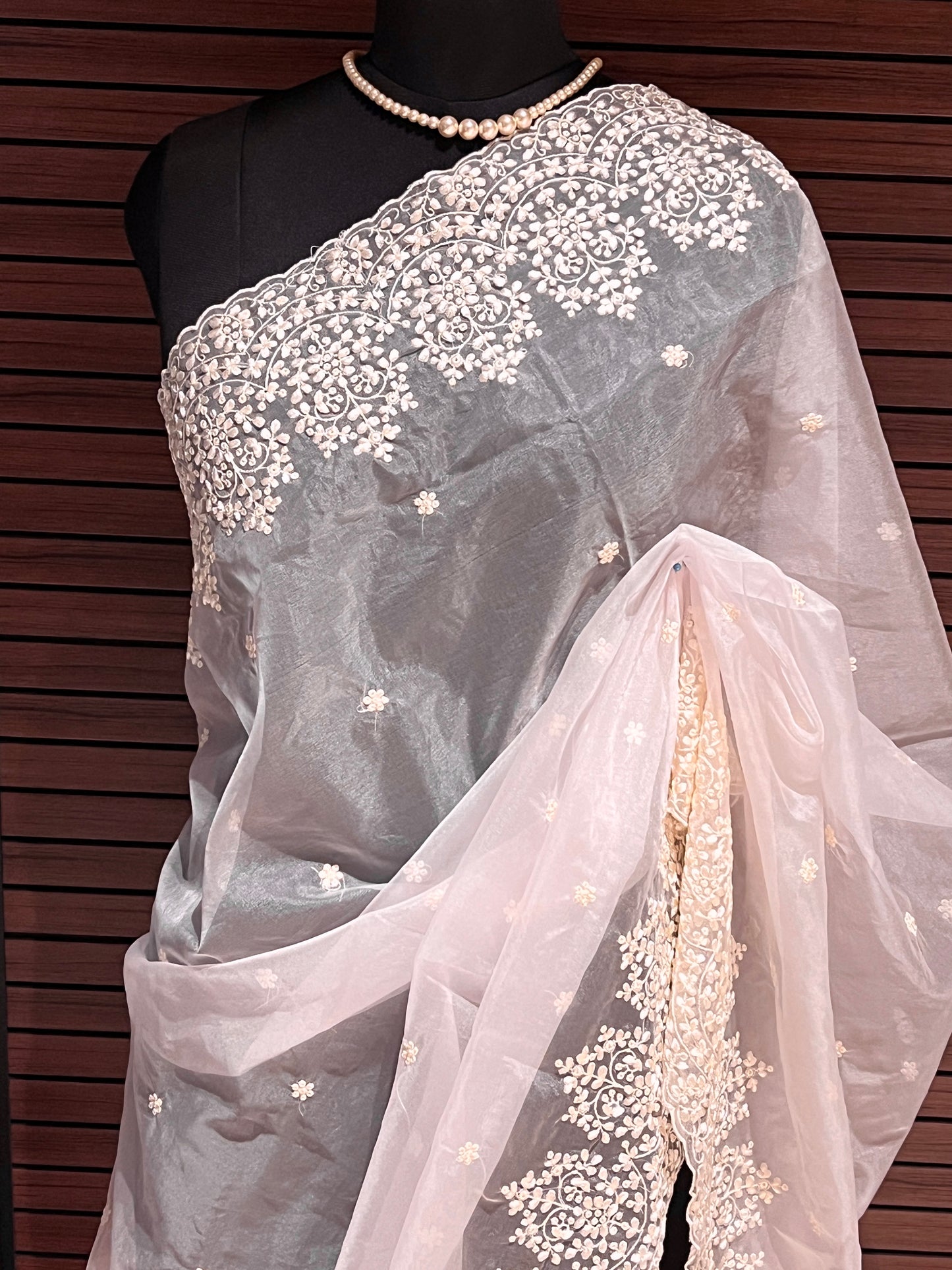 Maya light pink Organza Saree | Swathi Nanda Sarees