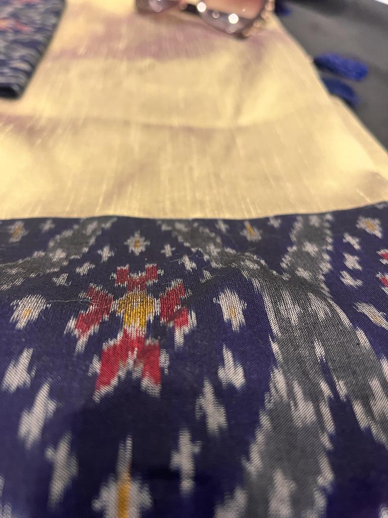 Blue pochampally Ikkat Designer Saree | Swathi Nanda Sarees