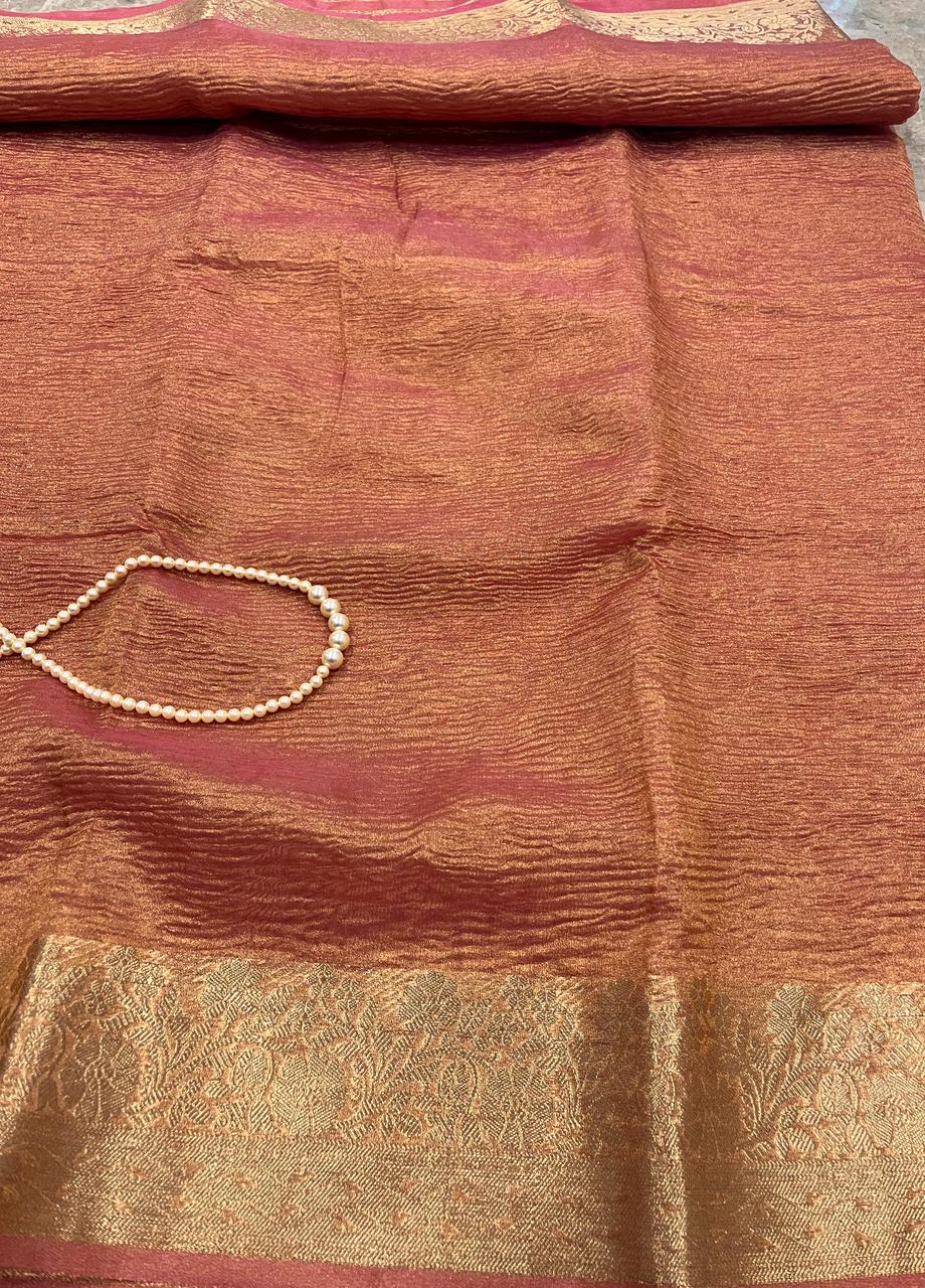 Pink Tissue Banarasi Saree | Swathi Nanda Sarees