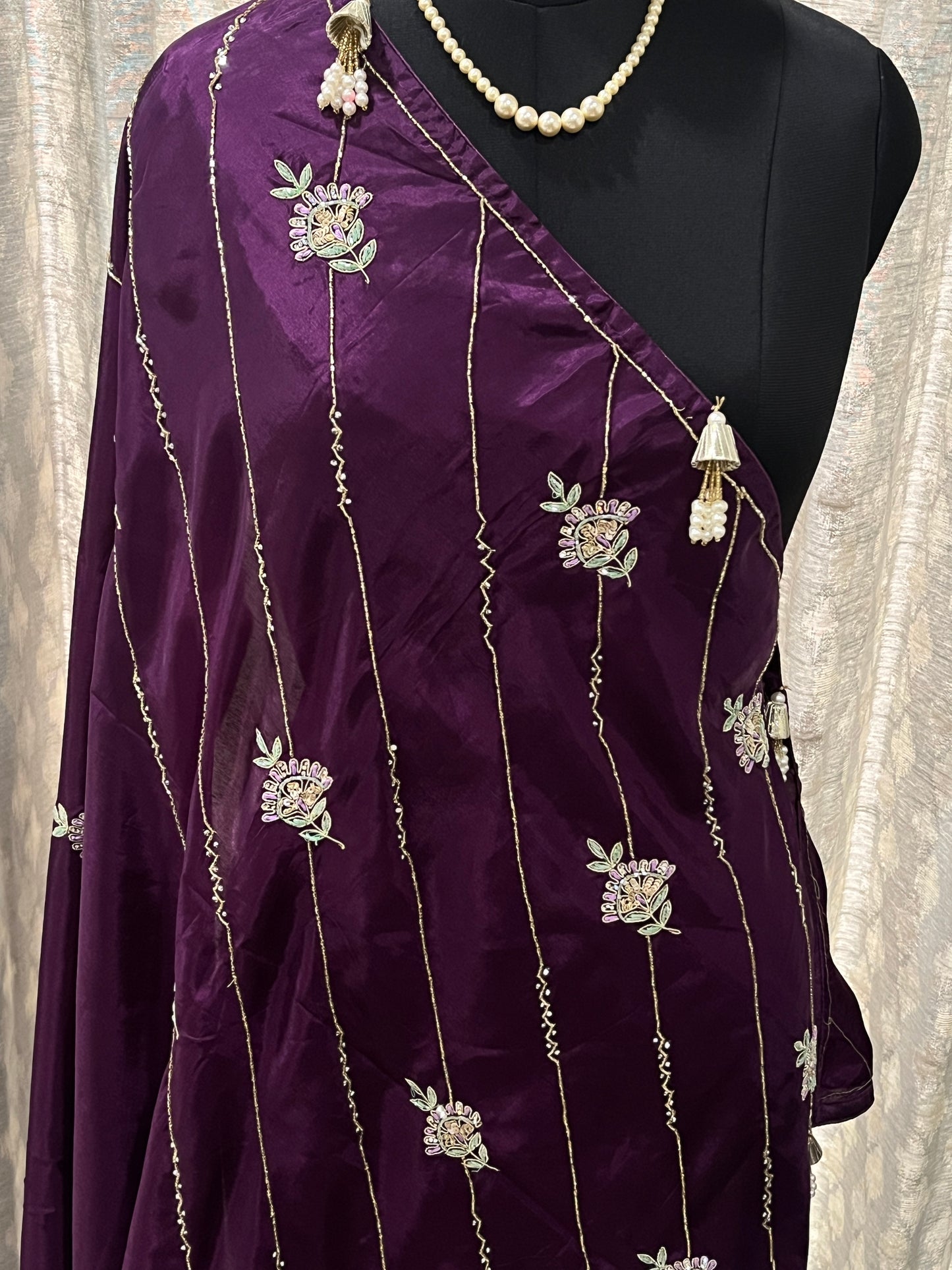 Sara Purple Embroided Saree | Swathi Nanda Sarees