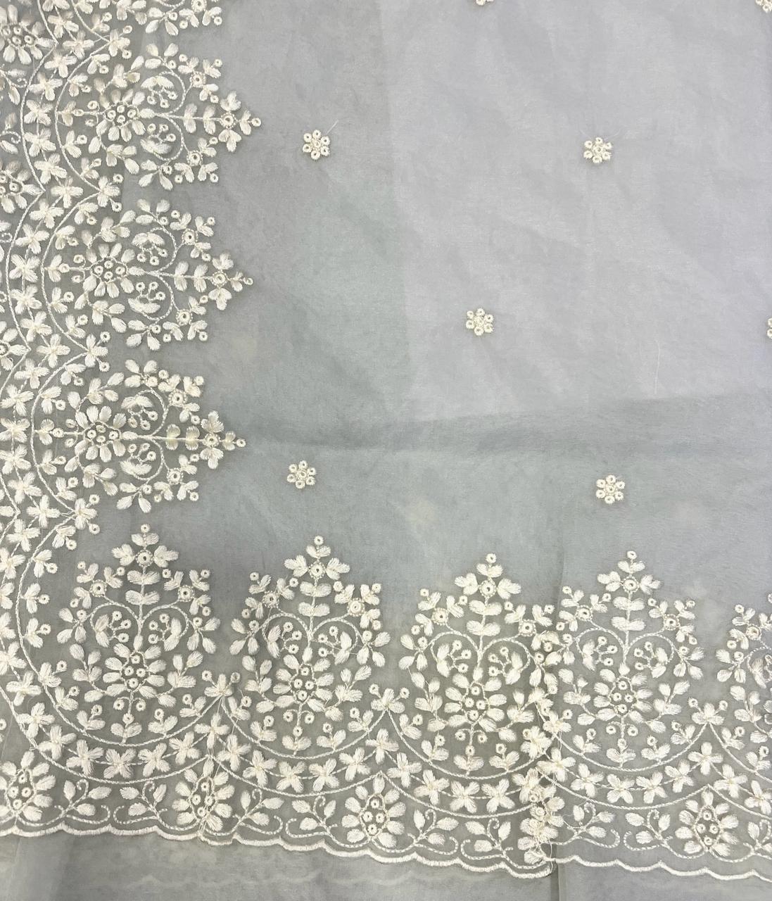 Grey Organza Saree