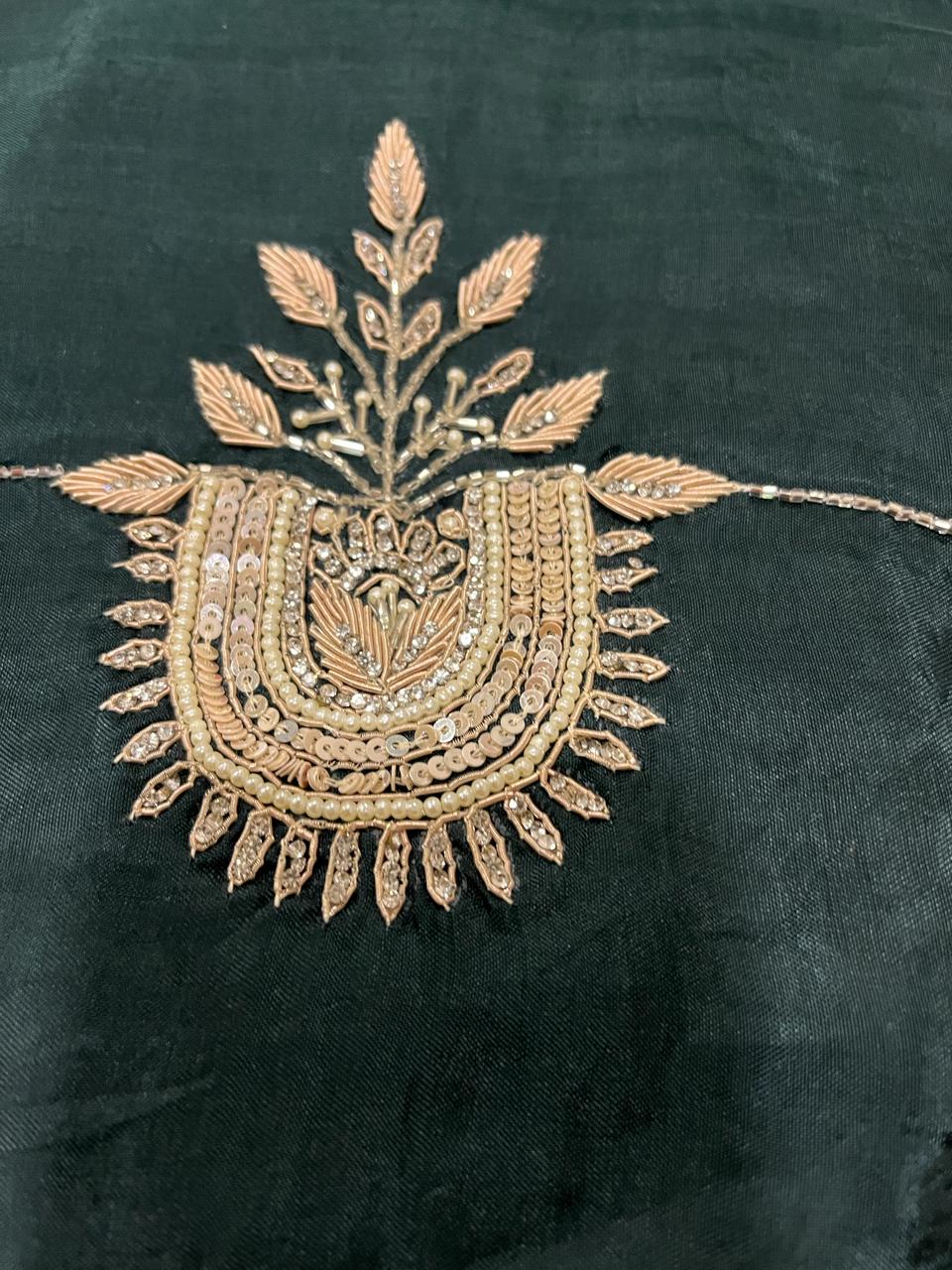 Sara Teal Green Embroided Saree | Swathi Nanda Sarees