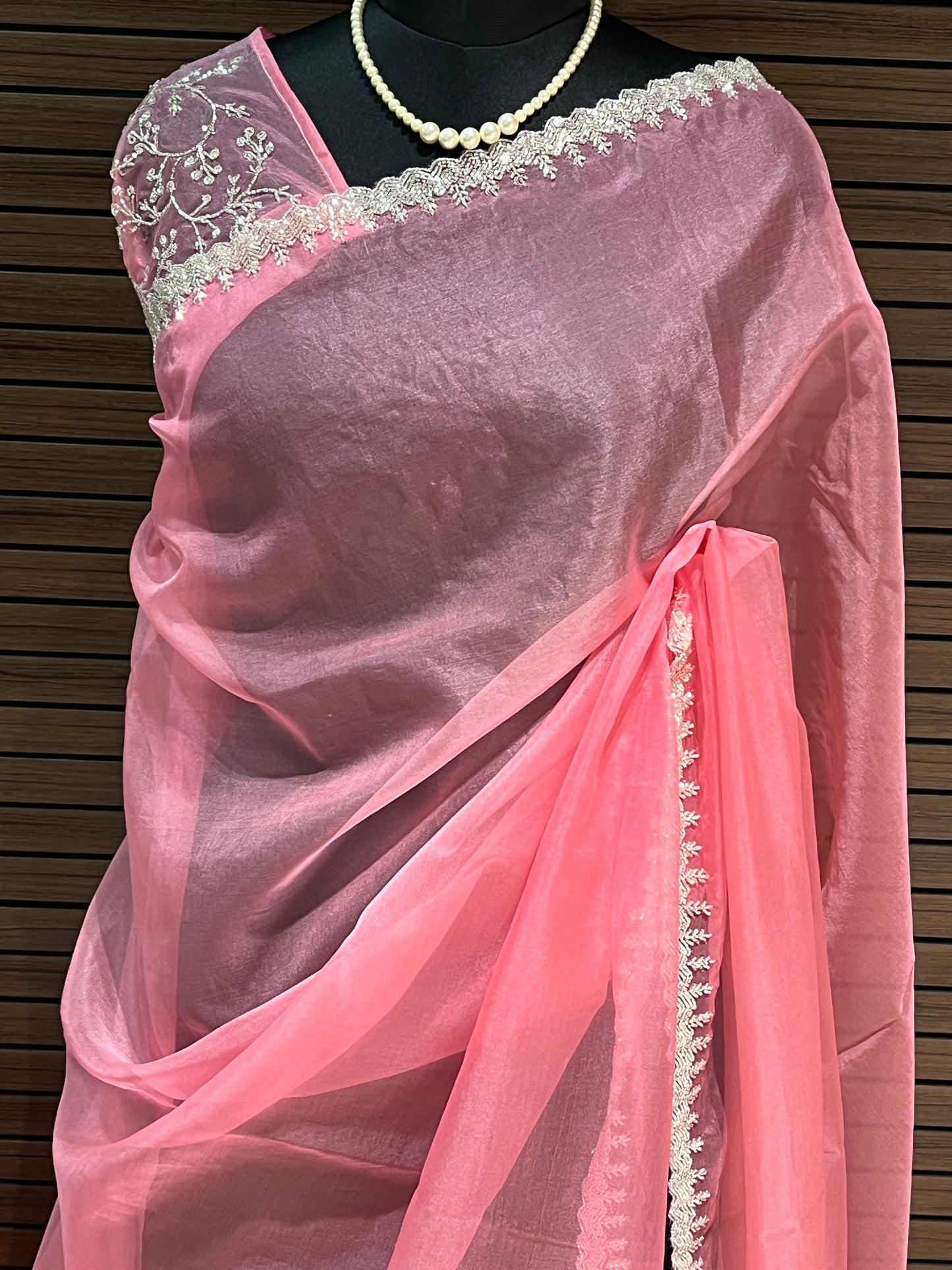 Pink Organza Saree | Swathi Nanda Sarees