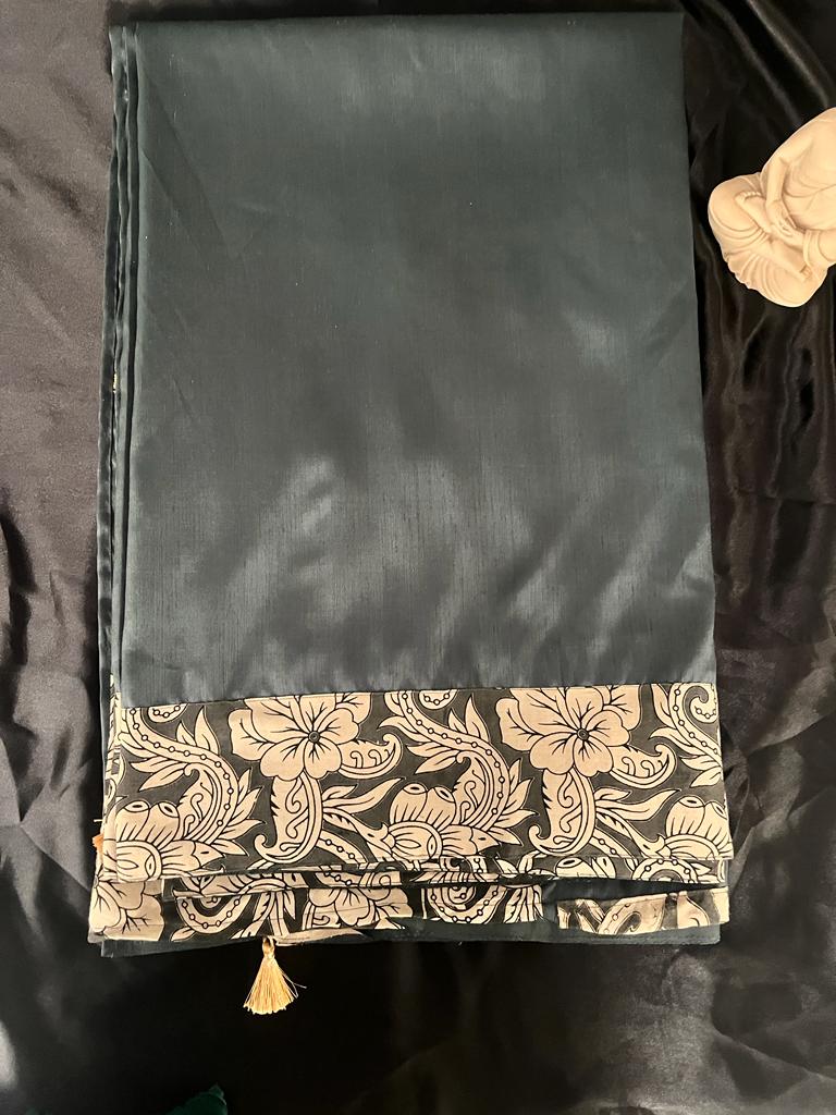 Grey Designer Kalamkari Silk Cotton Saree | Swathi Nanda Sarees