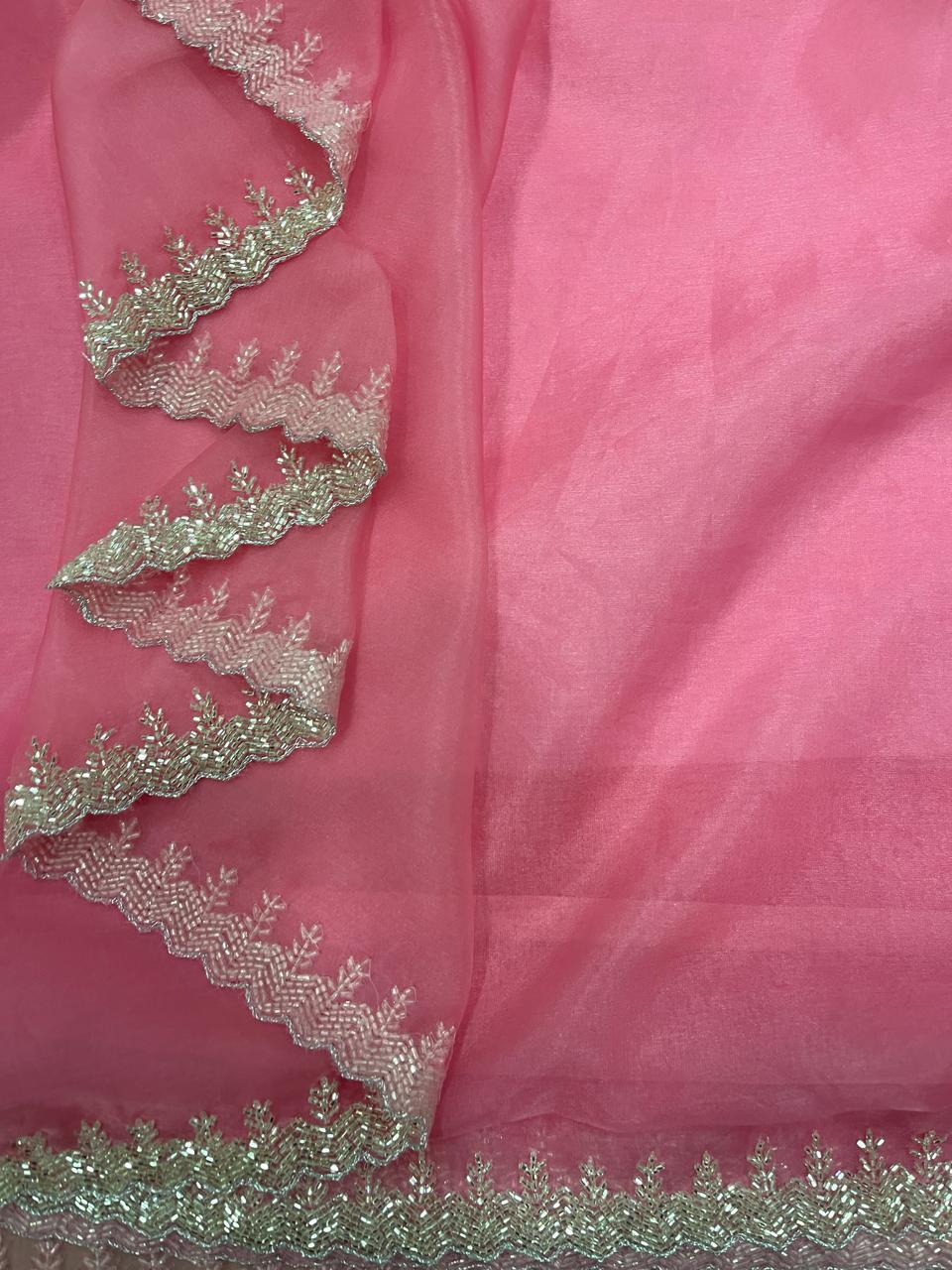 Pink Organza Saree | Swathi Nanda Sarees