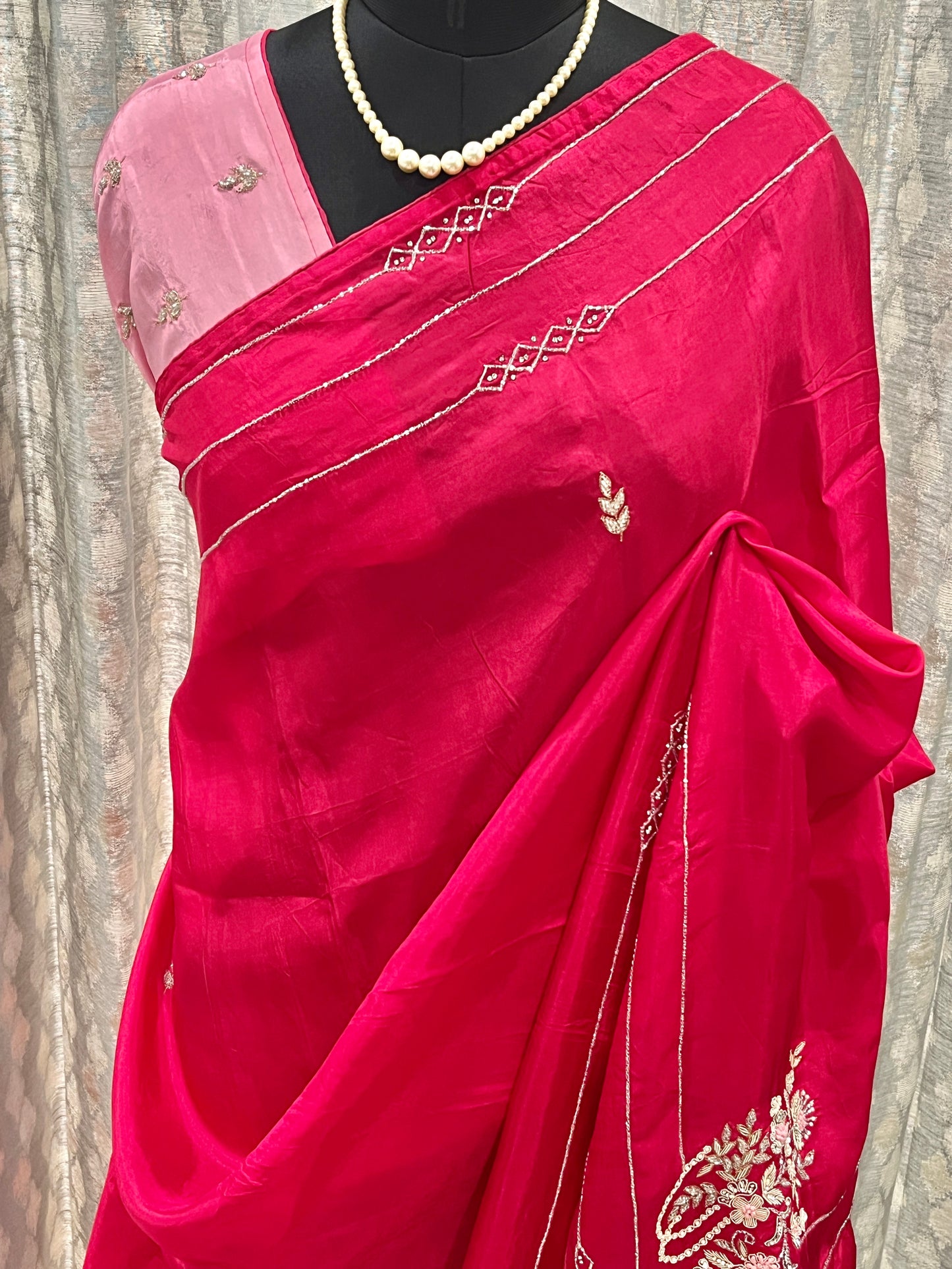 Sara Red Embroided Saree | Swathi Nanda Sarees