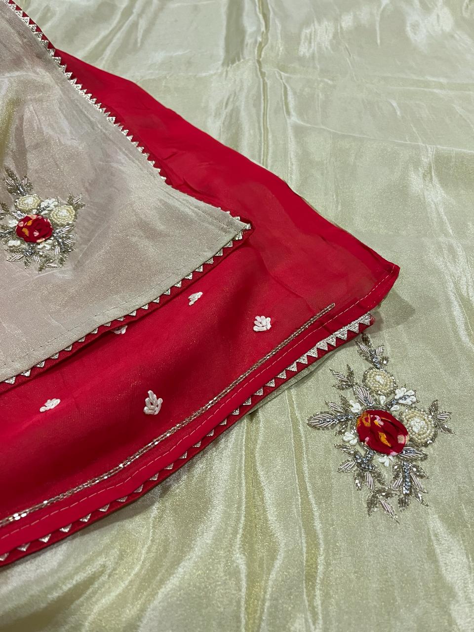Sara Cream Embroided Saree | Swathi Nanda Sarees