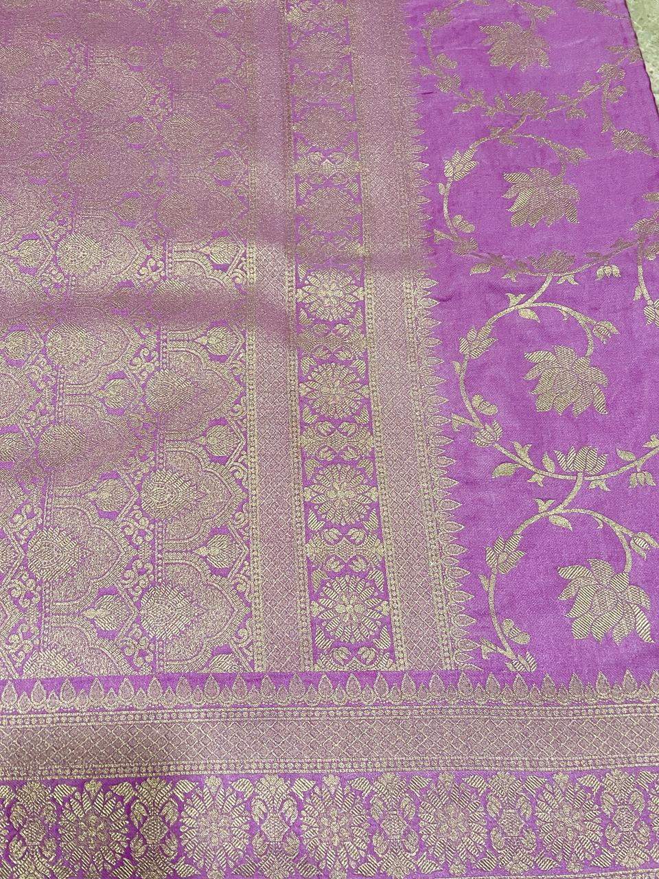 Lavender Banarasi Saree
