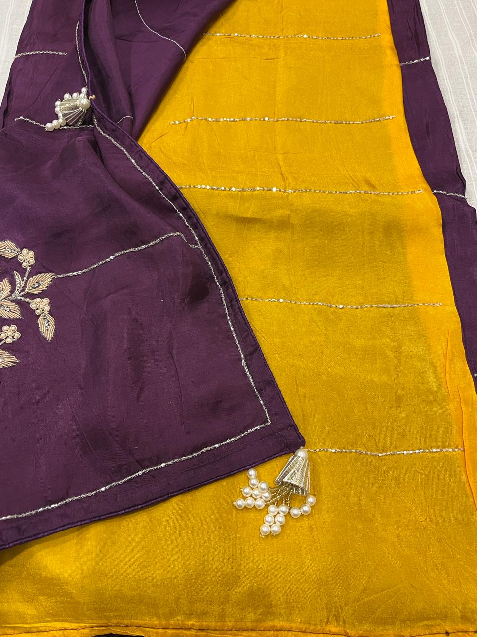 Sara Purple Embroided Saree | Swathi Nanda Sarees