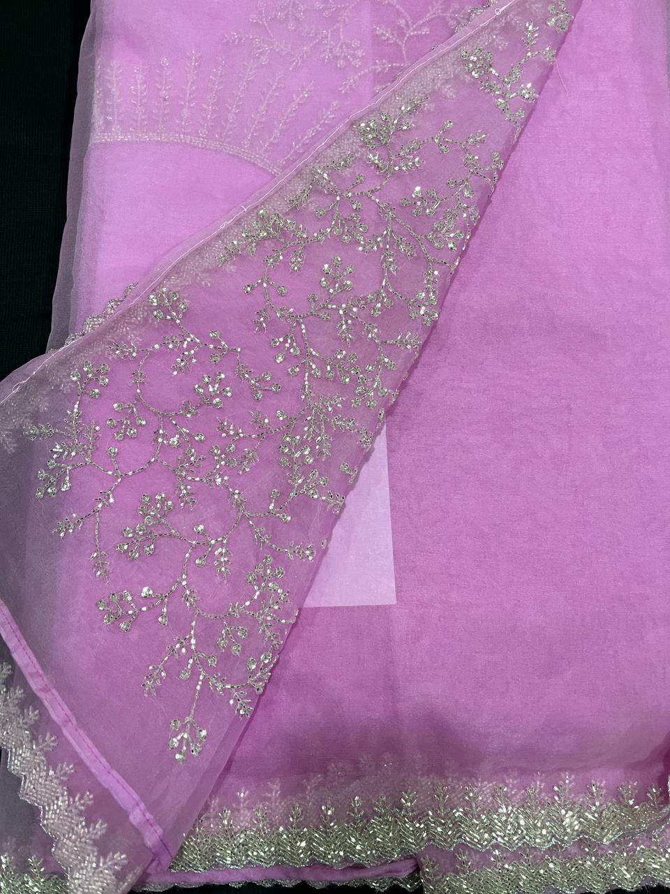Candy Pink Organza Saree | Swathi Nanda Sarees