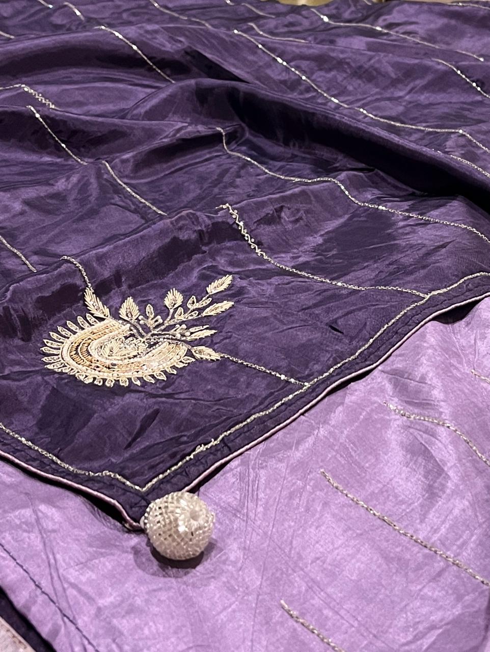 Sara Violet Embroided Saree | Swathi Nanda Sarees