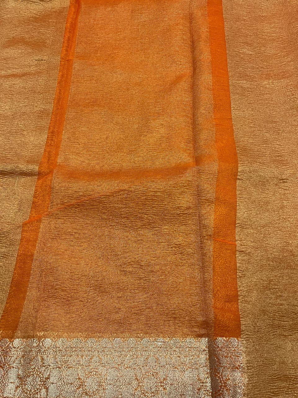Orange Tissue Banarasi Saree | Swathi Nanda Sarees